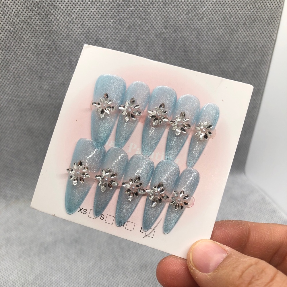 Size L custom made press on nails
